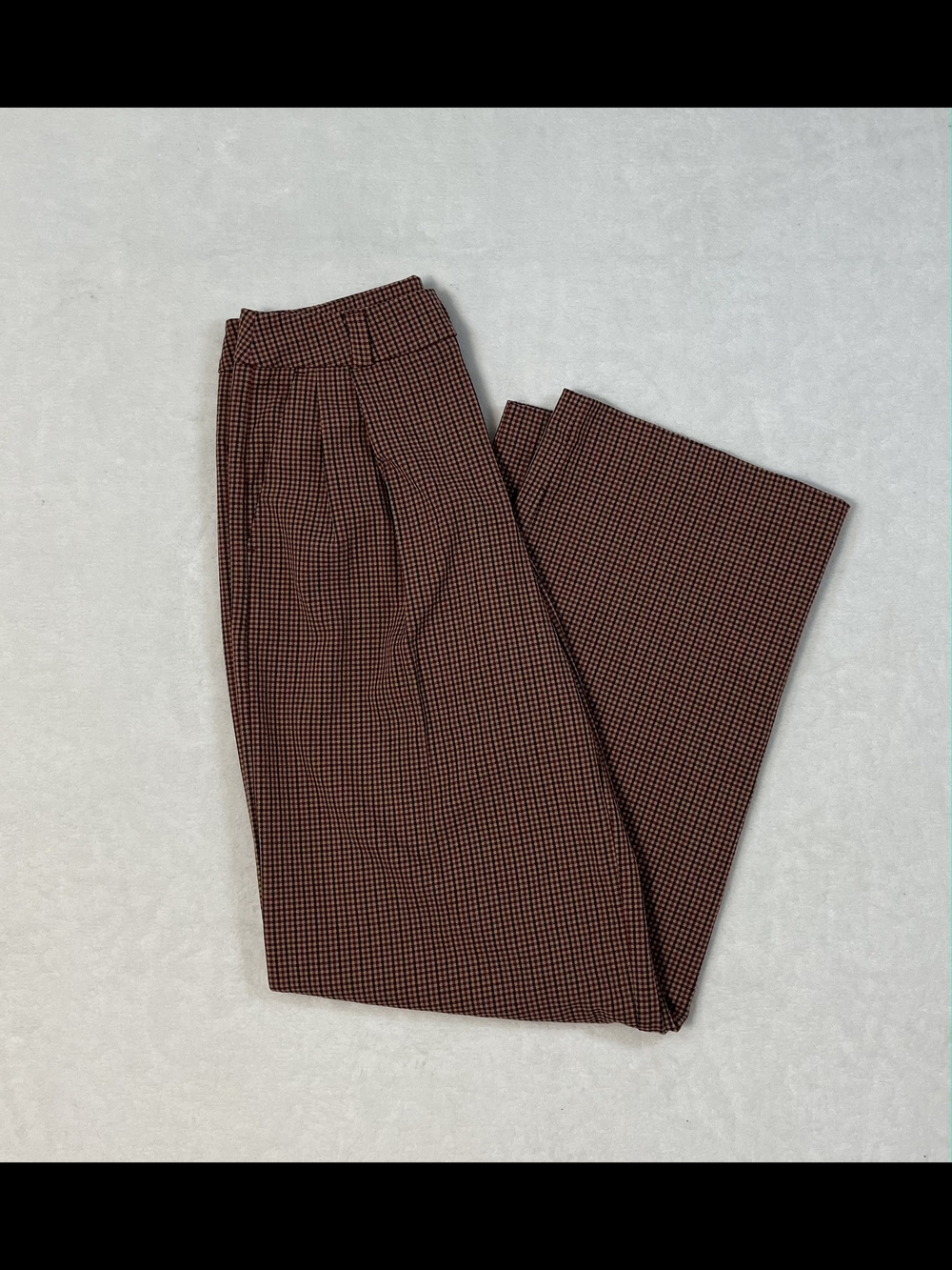 A New Day Women's Brown Micro-Check Trousers